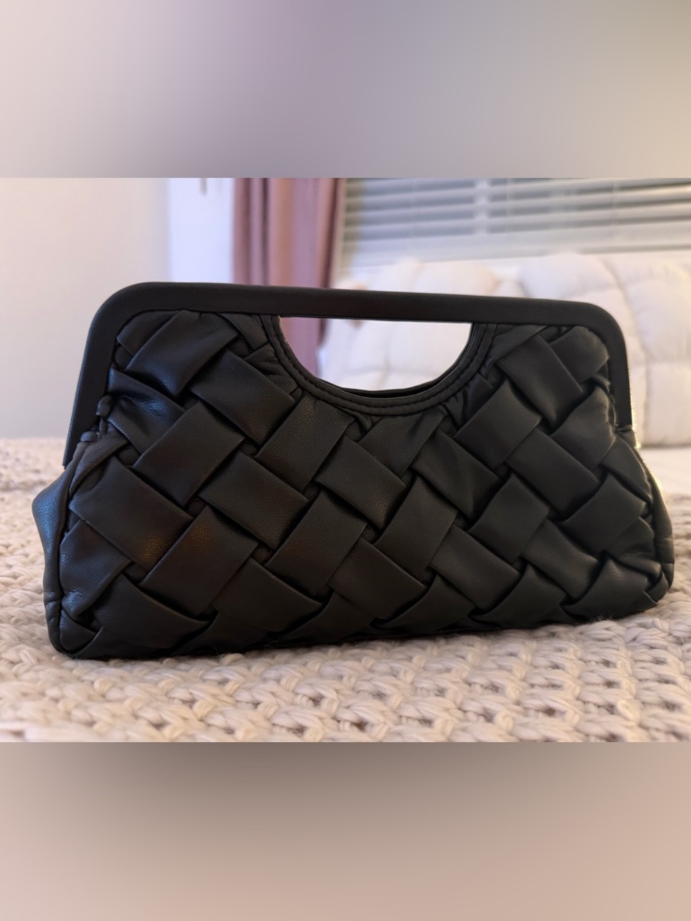 a new day Black Woven Clutch with Top Handle